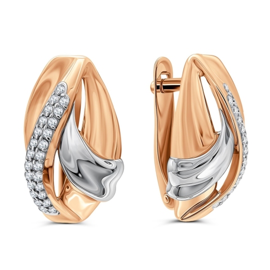 Серьги из золота с фианитами