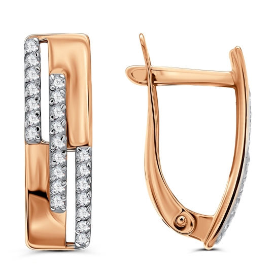 Серьги из золота с фианитами