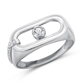 Кольцо из серебра с фианитами