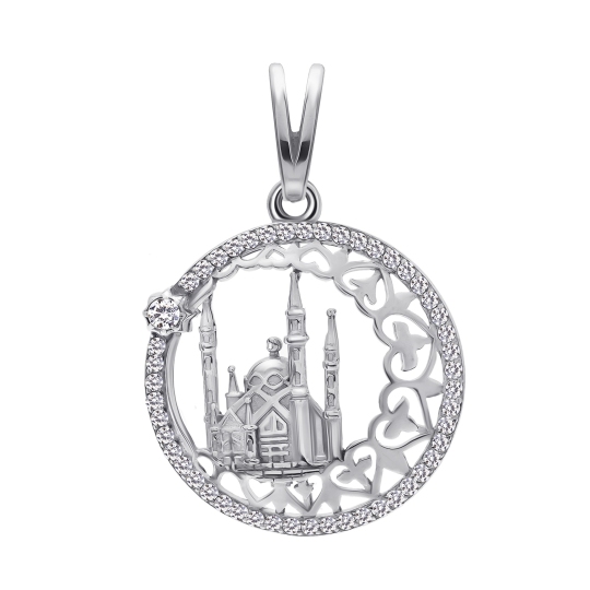 Подвеска из серебра с фианитами