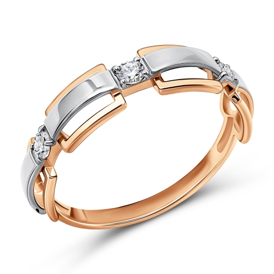 Кольцо из золота с фианитами