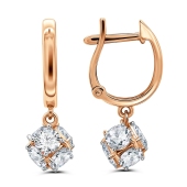 Серьги из золота с фианитами