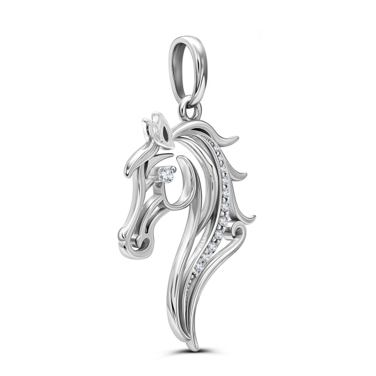 Подвеска из серебра с фианитами 