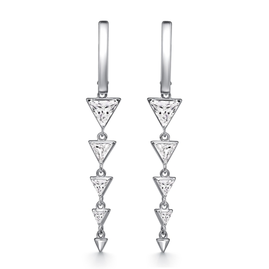 Серьги из серебра с фианитами