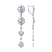 Серьги из серебра с фианитами