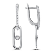 Серьги из серебра с фианитами