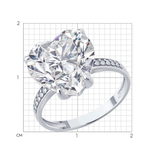 Кольцо из серебра с фианитами