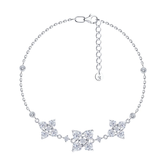 Браслет из серебра с фианитами