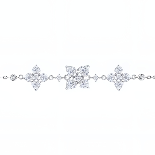 Браслет из серебра с фианитами