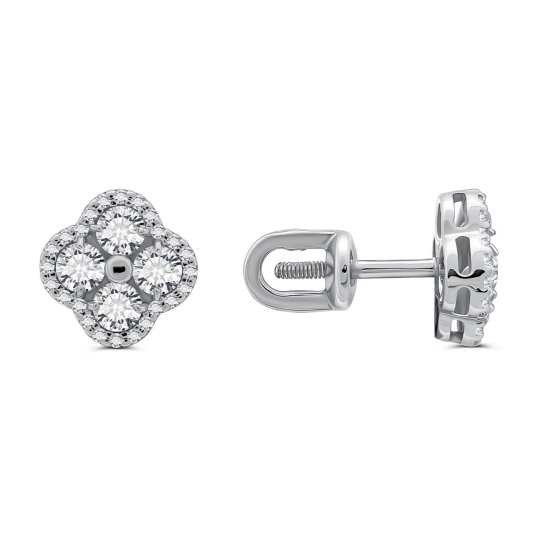 Серьги из серебра с фианитами