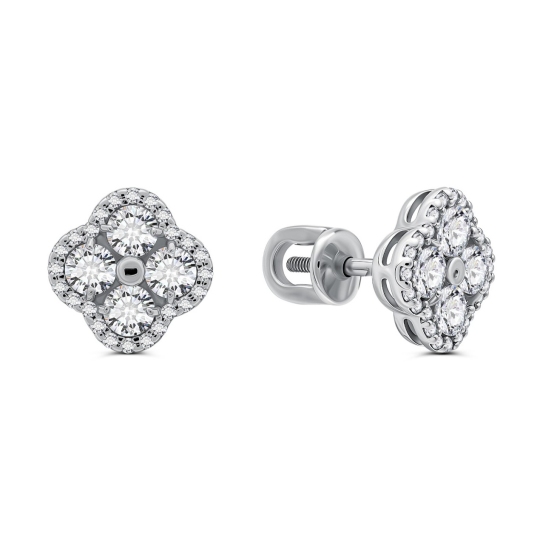 Серьги из серебра с фианитами