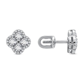 Серьги из серебра с фианитами