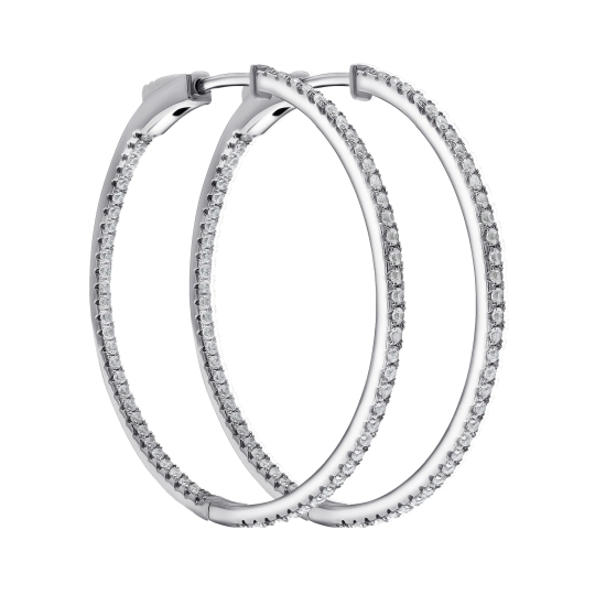 Серьги из серебра с фианитами