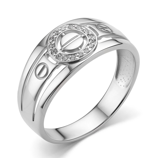 Кольцо из серебра с фианитами