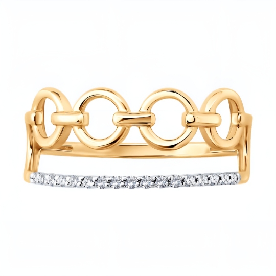 Кольцо из золота с фианитами