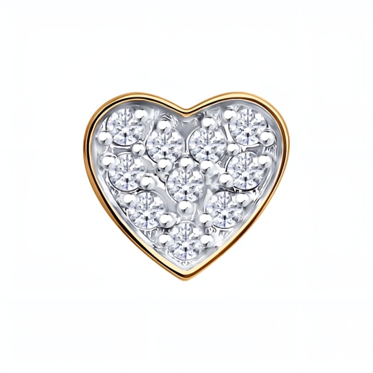 Одиночная серьга из золота с фианитами