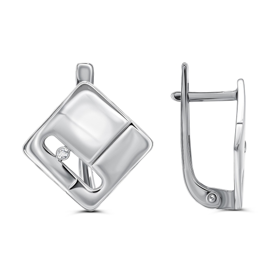 Серьги из серебра с фианитами