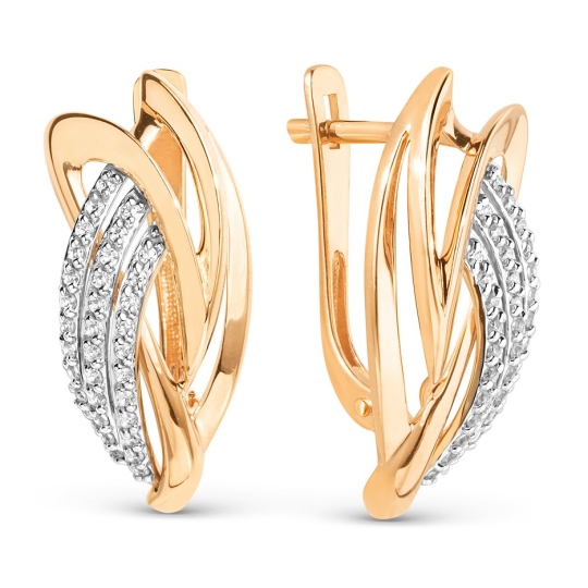 Серьги из золота с фианитами