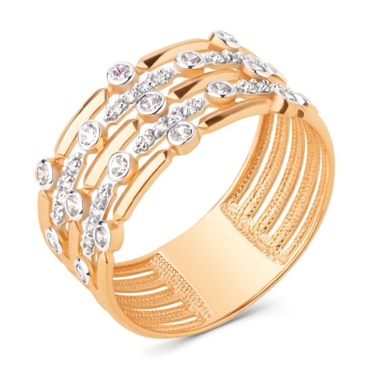 Кольцо из золота с фианитами