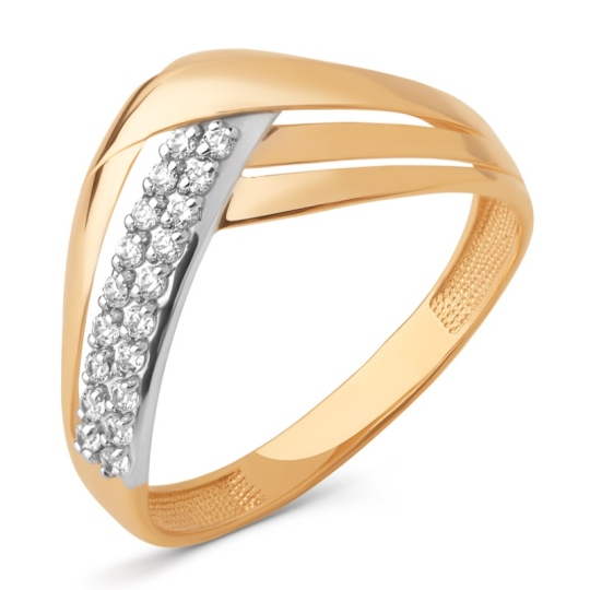 Кольцо из золота с фианитами