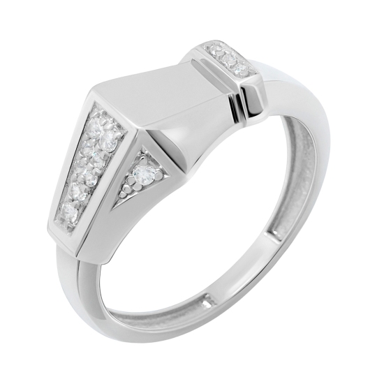 Кольцо из серебра с фианитами