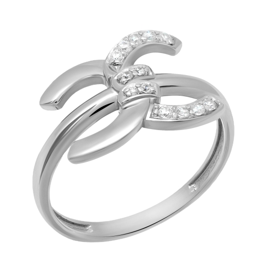 Кольцо из серебра с фианитами