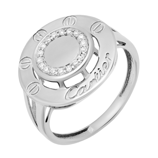 Кольцо из серебра с фианитами