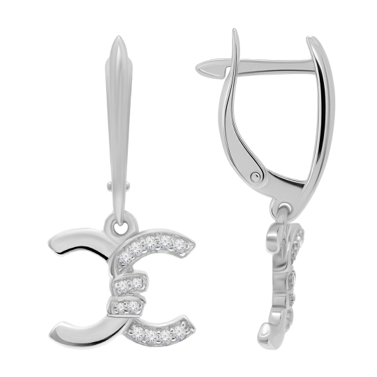 Серьги из серебра с фианитами