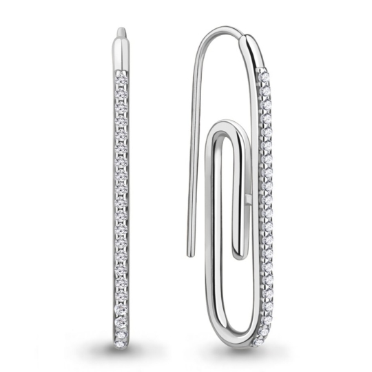 Серьги из серебра с фианитами