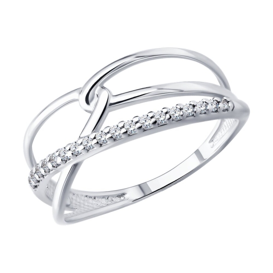 Кольцо из серебра с  фианитами