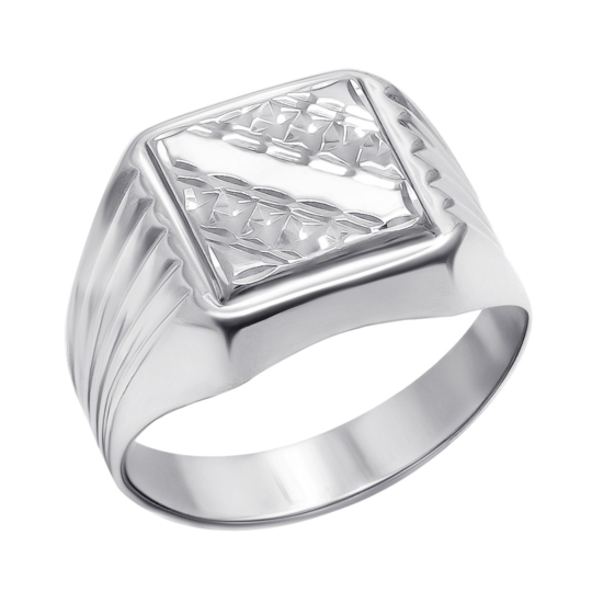 Кольцо-печатка из серебра