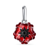 Подвеска из серебра с эмалью и фианитами