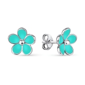 Серьги из серебра с эмалью