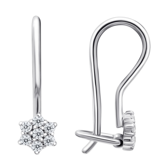 Серьги из серебра с фианитами