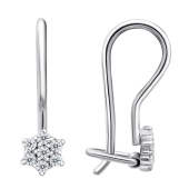 Серьги из серебра с фианитами