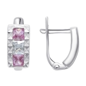Серьги из серебра с фианитами