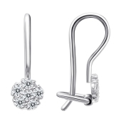 Серьги из серебра с фианитами