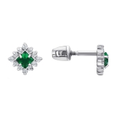 Серьги из серебра с фианитами