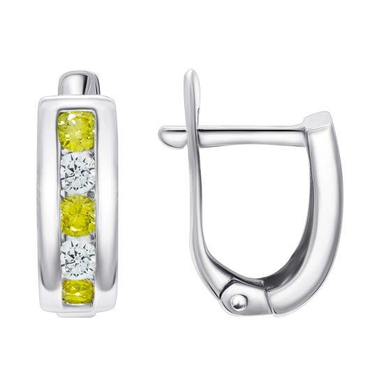 Серьги из серебра с фианитами