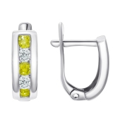 Серьги из серебра с фианитами