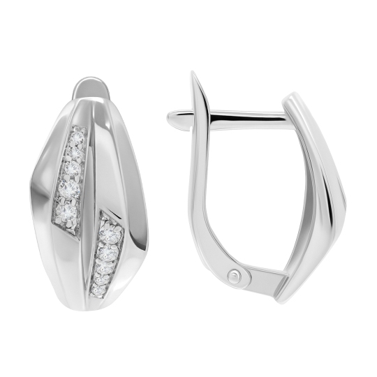 Серьги из серебра с фианитами