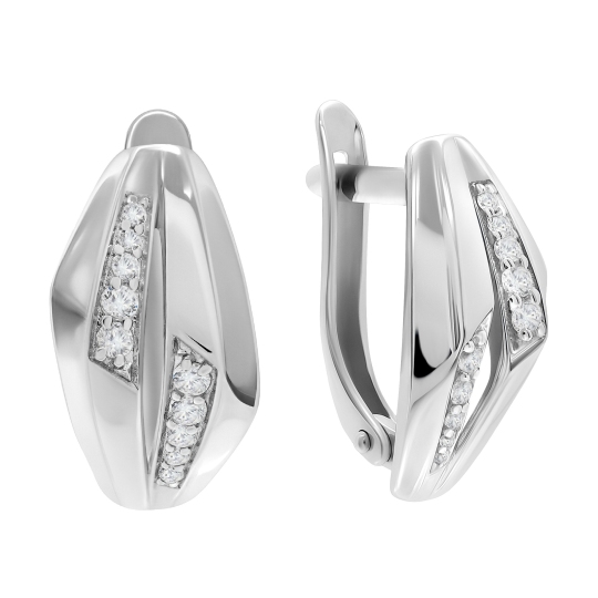 Серьги из серебра с фианитами