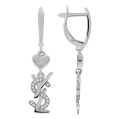 Серьги из серебра с фианитами