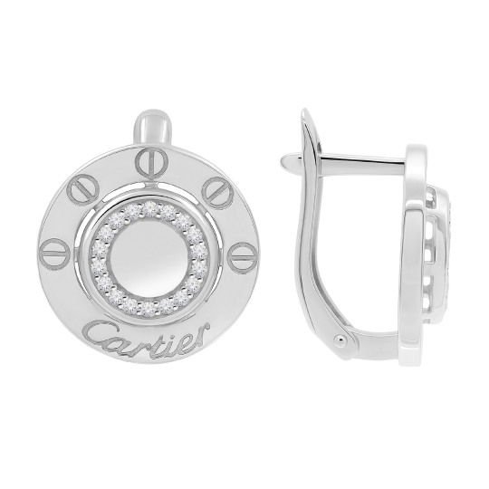 Серьги из серебра с фианитами