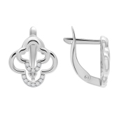 Серьги из серебра с фианитами