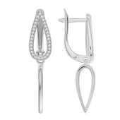 Серьги из серебра с фианитами
