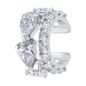 Серьга-кафф из серебра с фианитами