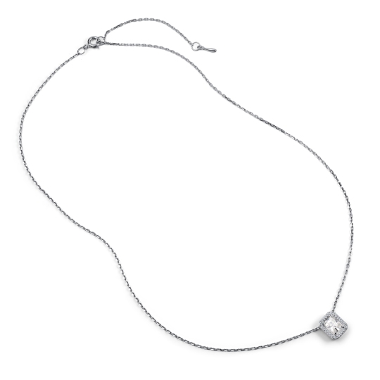Колье из серебра с бриллианитом и фианитами