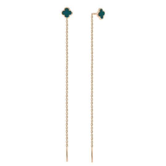 Серьги из серебра с позолотой и эмалью