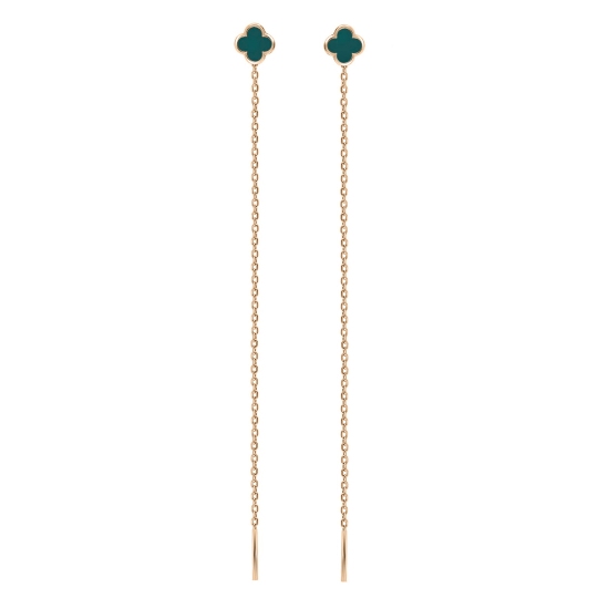 Серьги из серебра с позолотой и эмалью